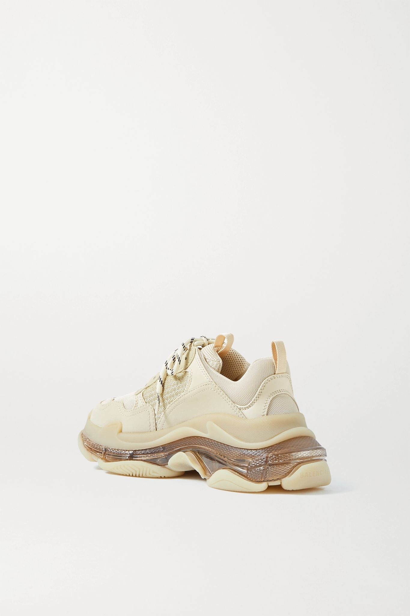 Triple S Clear Sole logo-embroidered leather, nubuck and mesh sneakers - 3