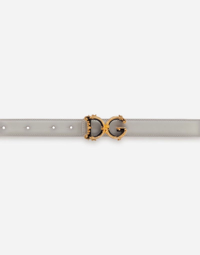 Leather belt with D&G baroque logo 3
