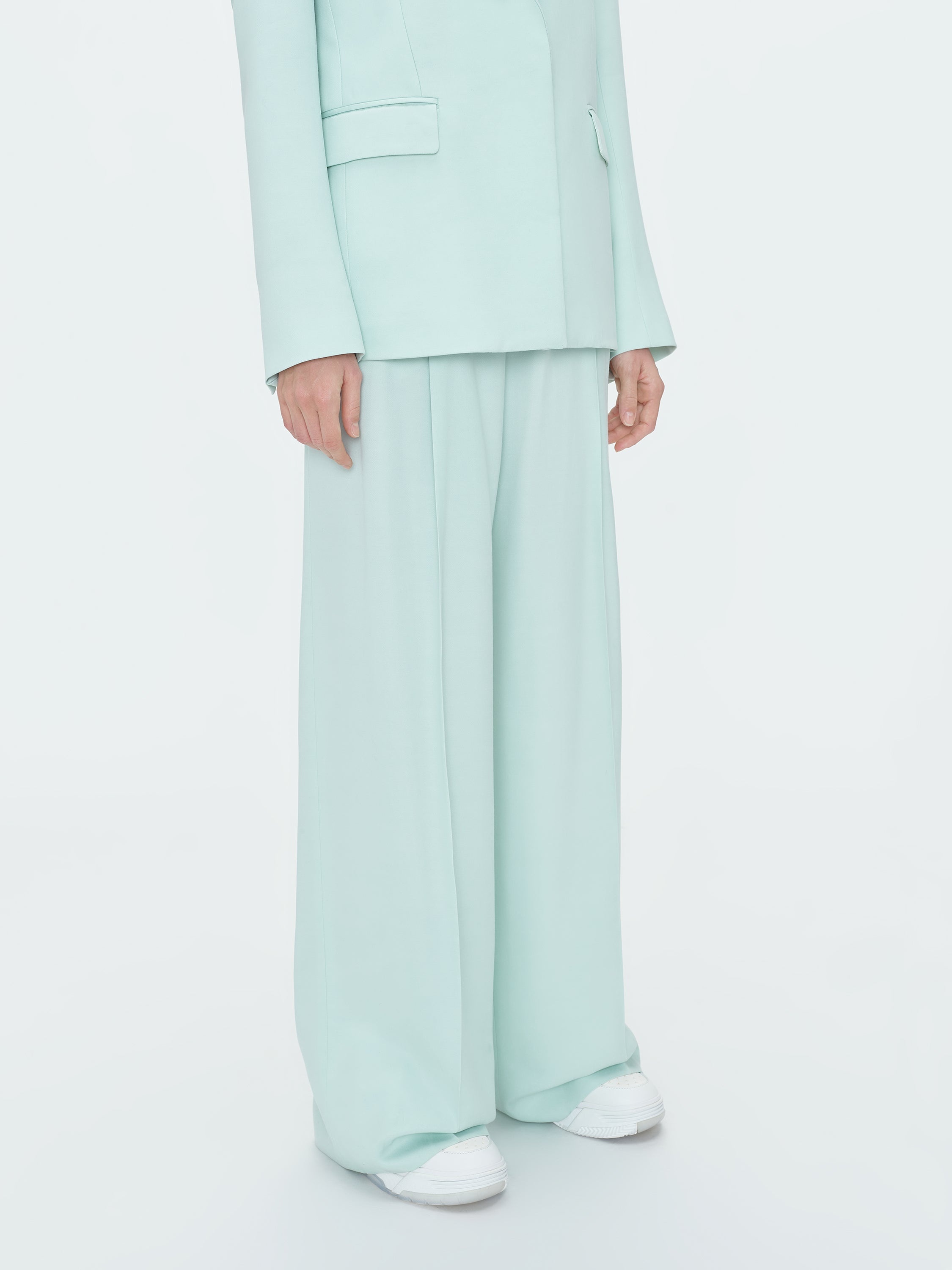 WIDE LEG DOUBLE PLEATED PANT - 4