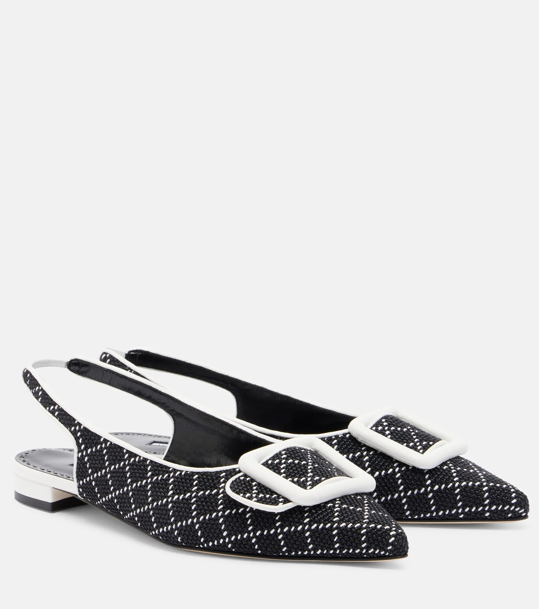Maylura raffia-effect slingback flats - 1