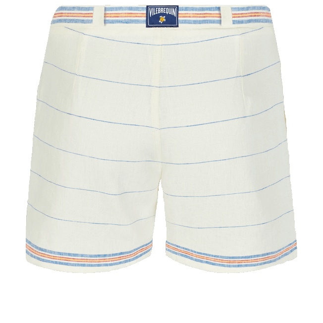 Men 1972 Stripes Linen Bermuda Shorts - 2