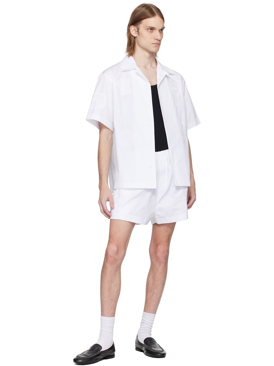 White Runway Lace Badge Shorts - 4