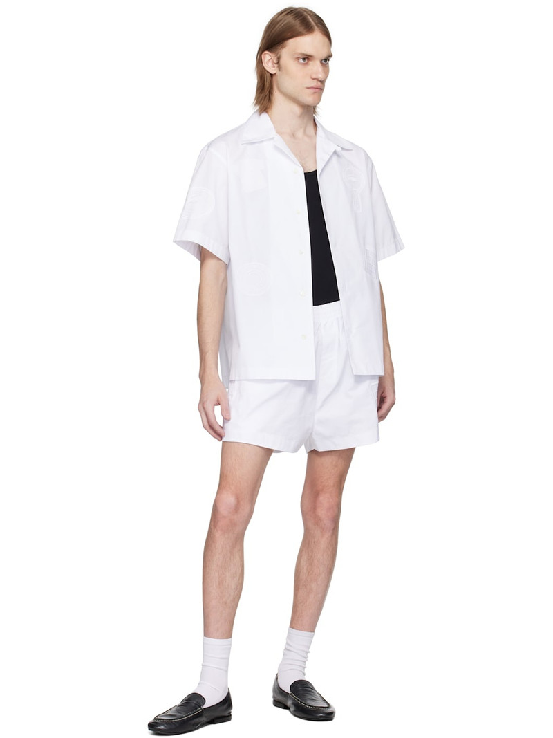 LACOSTE White Runway Lace Badge Shorts outlook