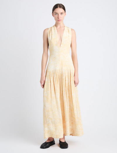 Proenza Schouler Simone Twist Back Dress in Printed Viscose Crepe outlook