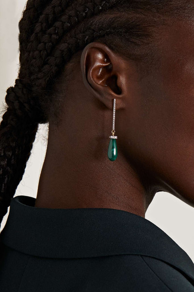 MATEO 14-karat gold, malachite and diamond earrings outlook