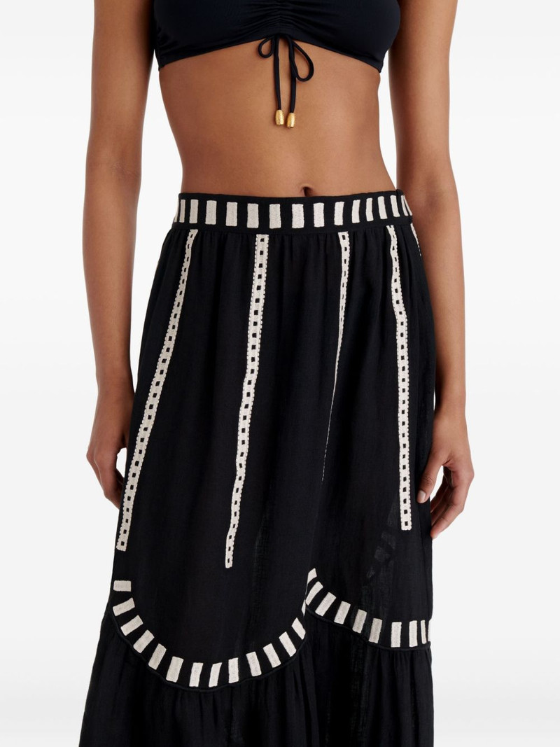 Starfish illustrated tiered maxi skirt 4