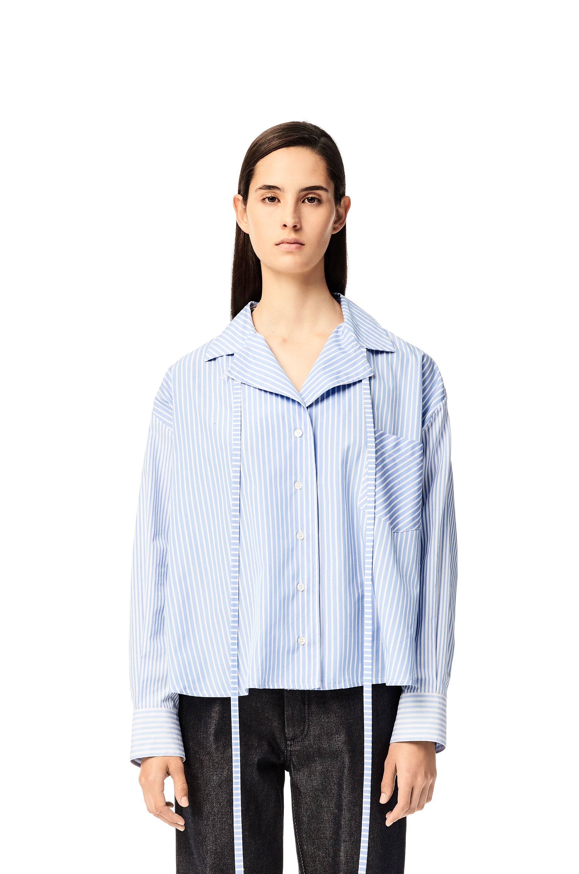 Pyjama blouse in striped cotton - 3