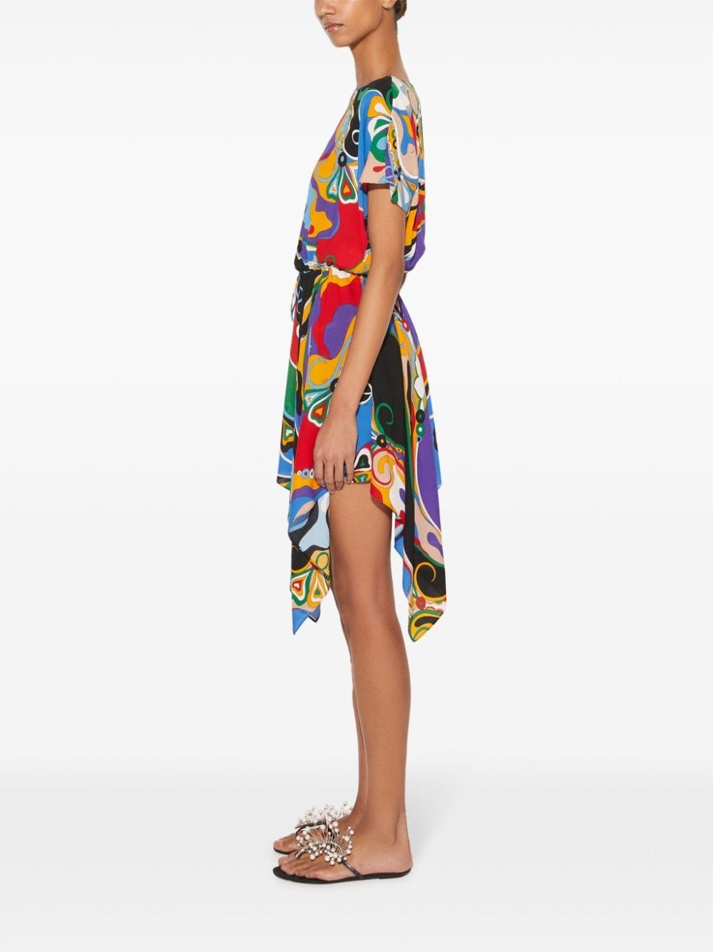 abstract-pattern print midi dress - 3