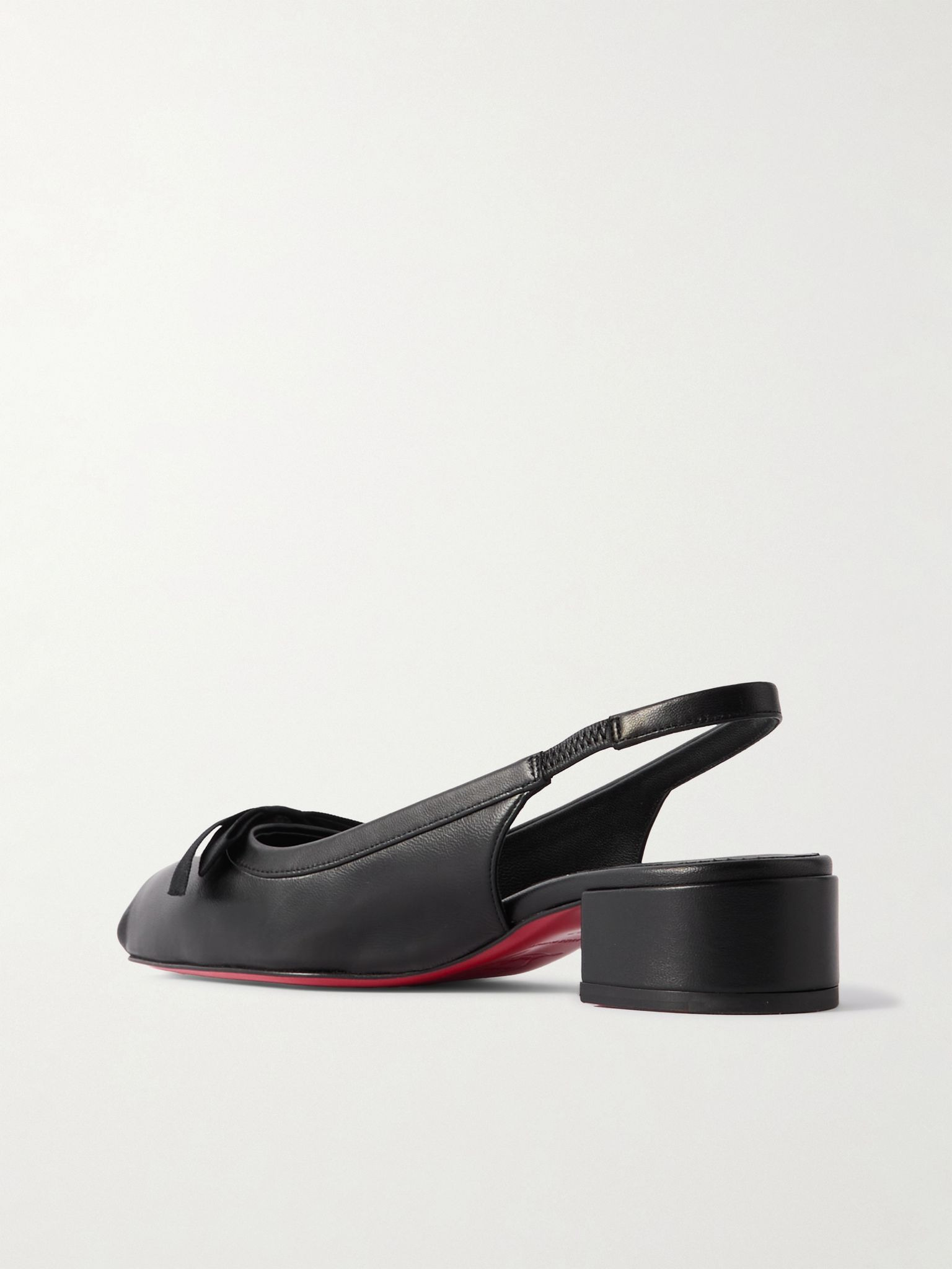 Mamaflirt 30 bow-embellished leather slingback pumps Black - 3