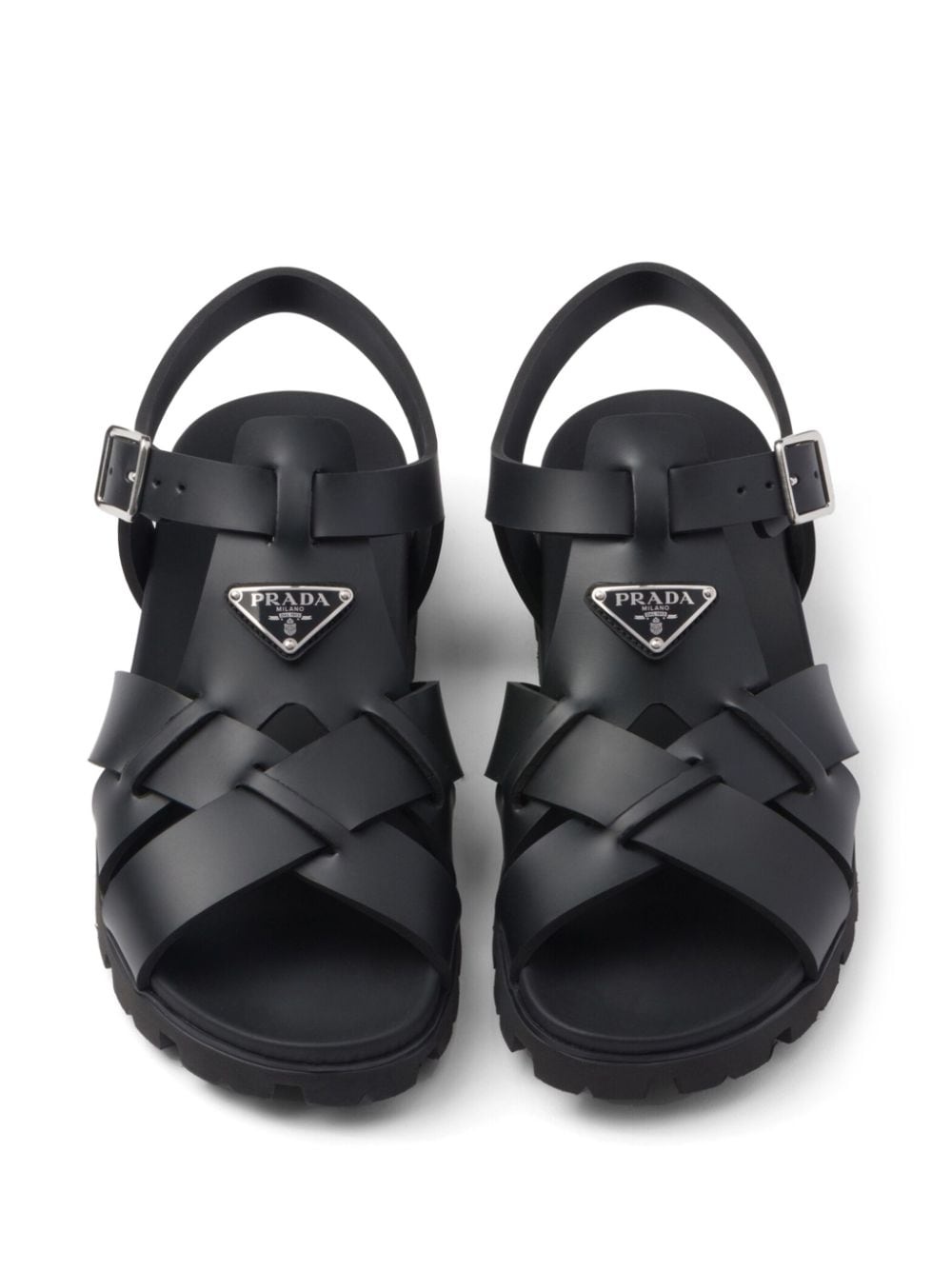 triangle-logo woven sandals - 4