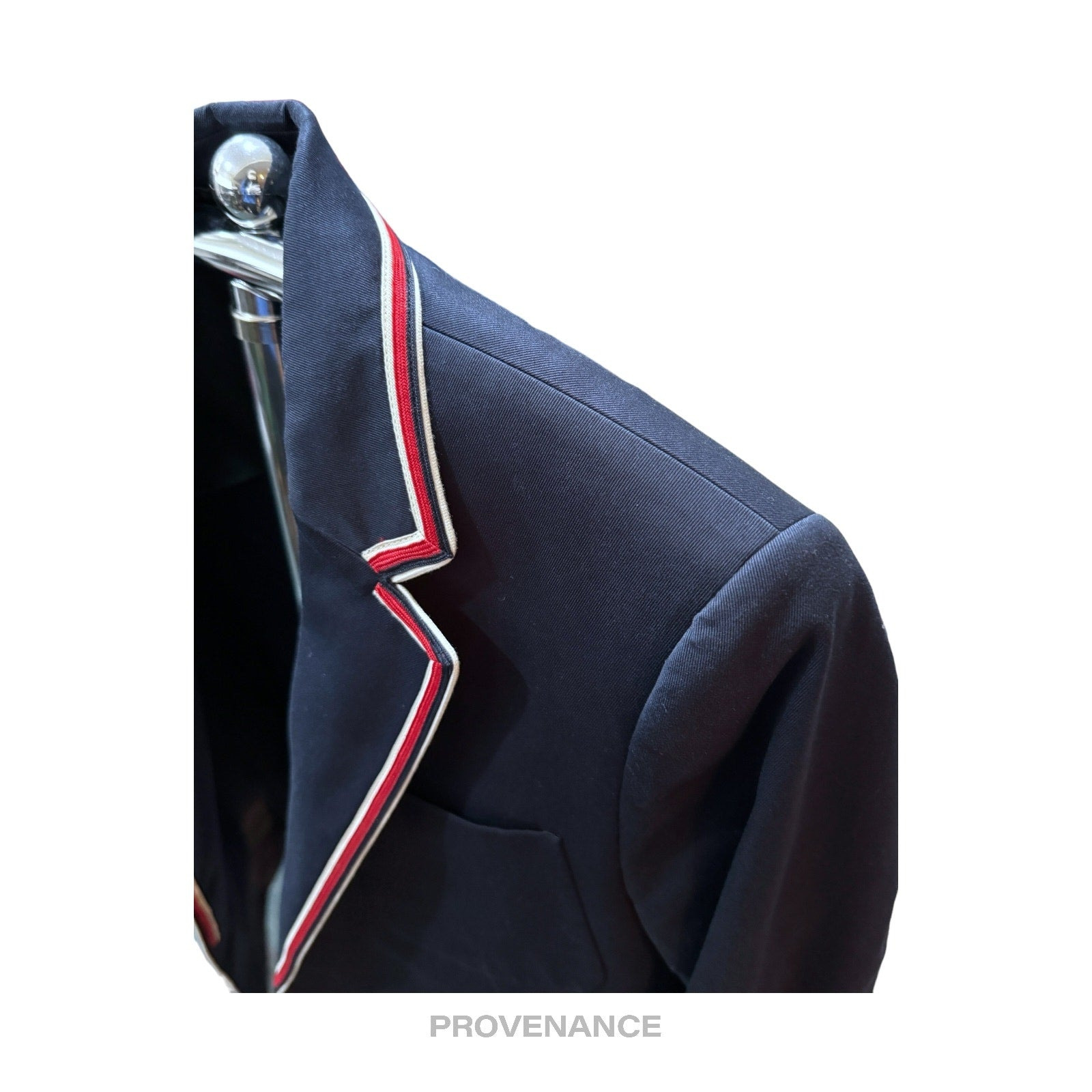 Gucci Contrast Piping Blazer Jacket Coat - Navy Blue 46 - 7