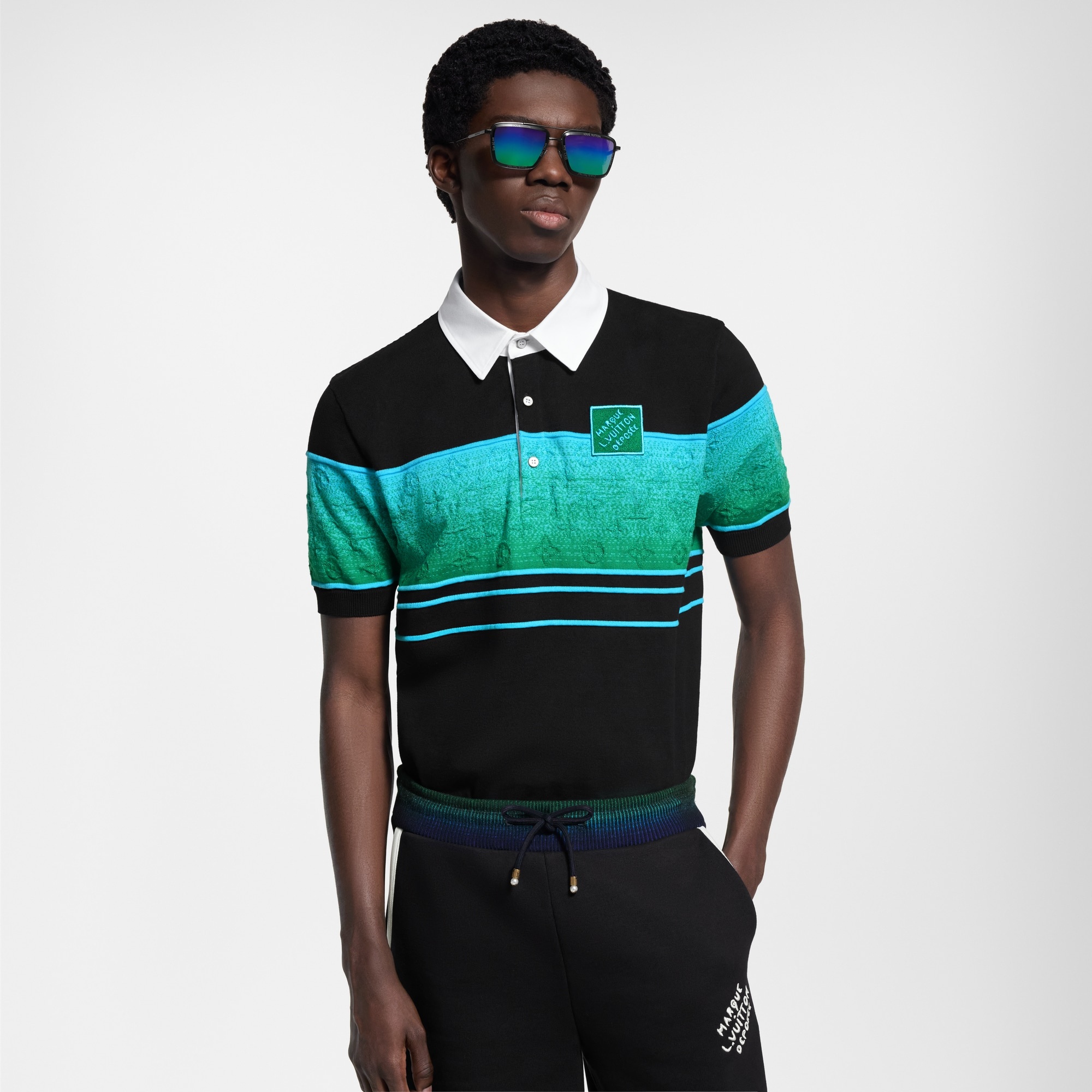 Iridescent Jacquard Short-Sleeved Polo - 2
