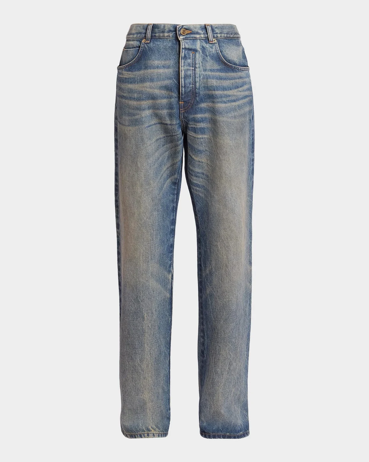 Men's Washed Loose-Fit Jeans - 1