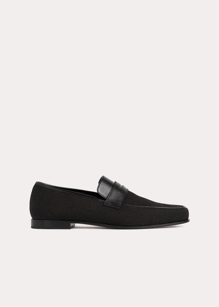 The canvas penny loafer black - 1