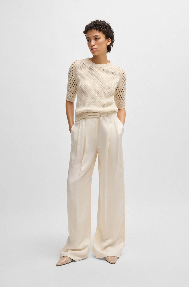 BOSS RELAXED-FIT TROUSERS WITH WIDE LEG outlook