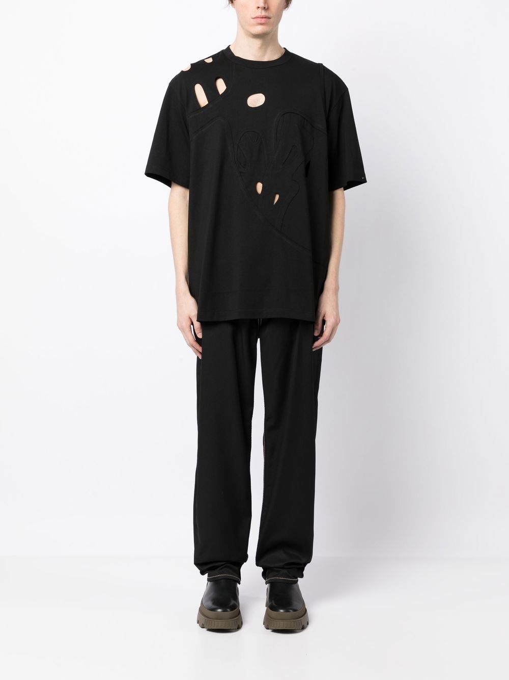 cut-out detail cotton T-shirt - 2