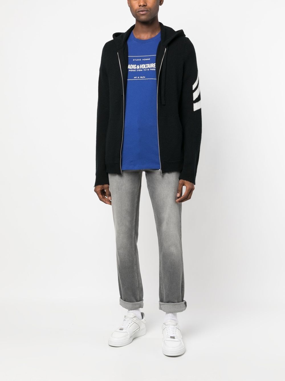 stonewashed cropped jeans - 2