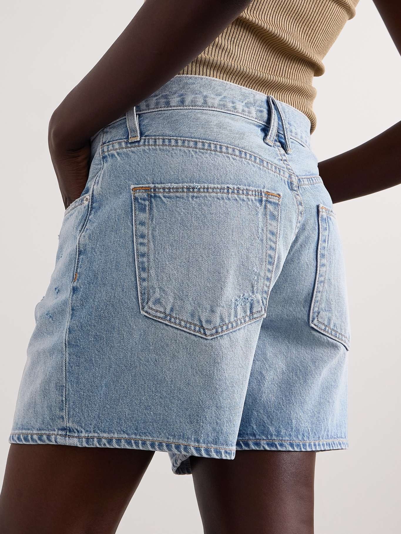 Walker distressed denim shorts Light denim - 4