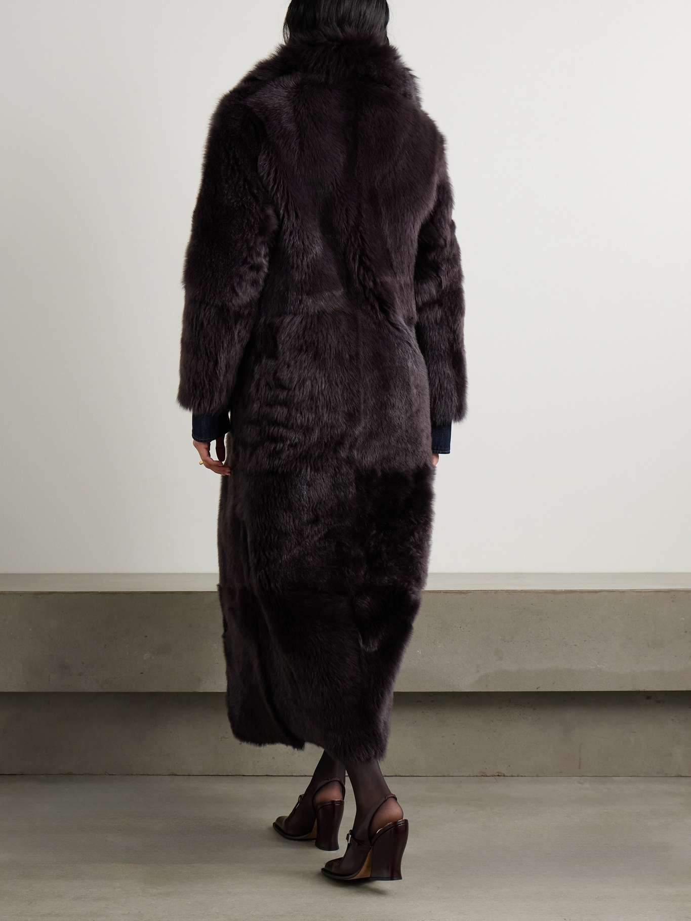 Evita shearling coat Chocolate - 3