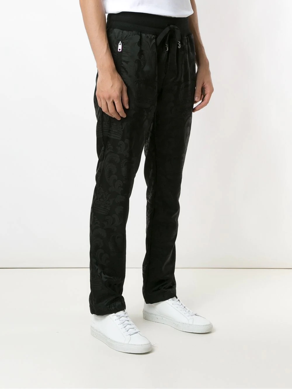 floral jacquard track pants - 3