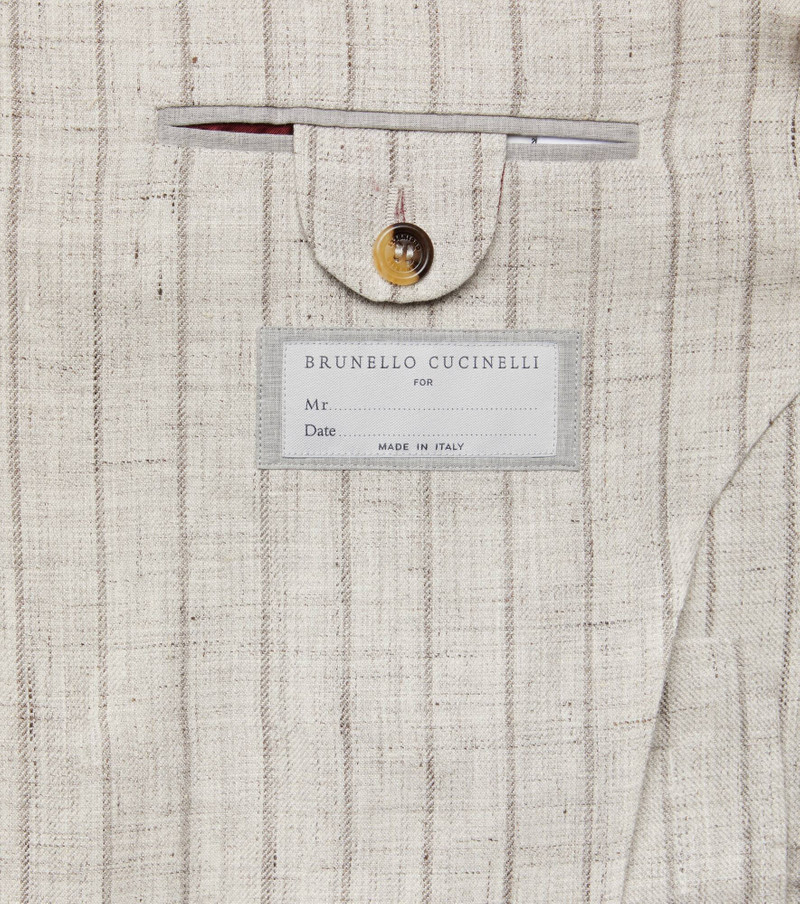 Pinstripe linen suit 8