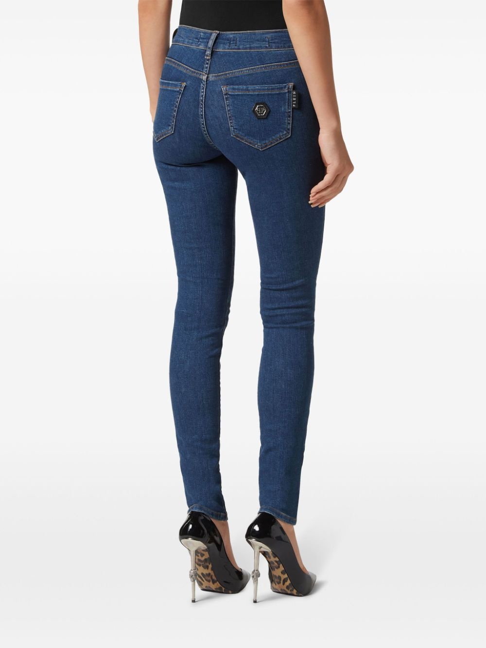 Heart mid-rise skinny jeans - 4