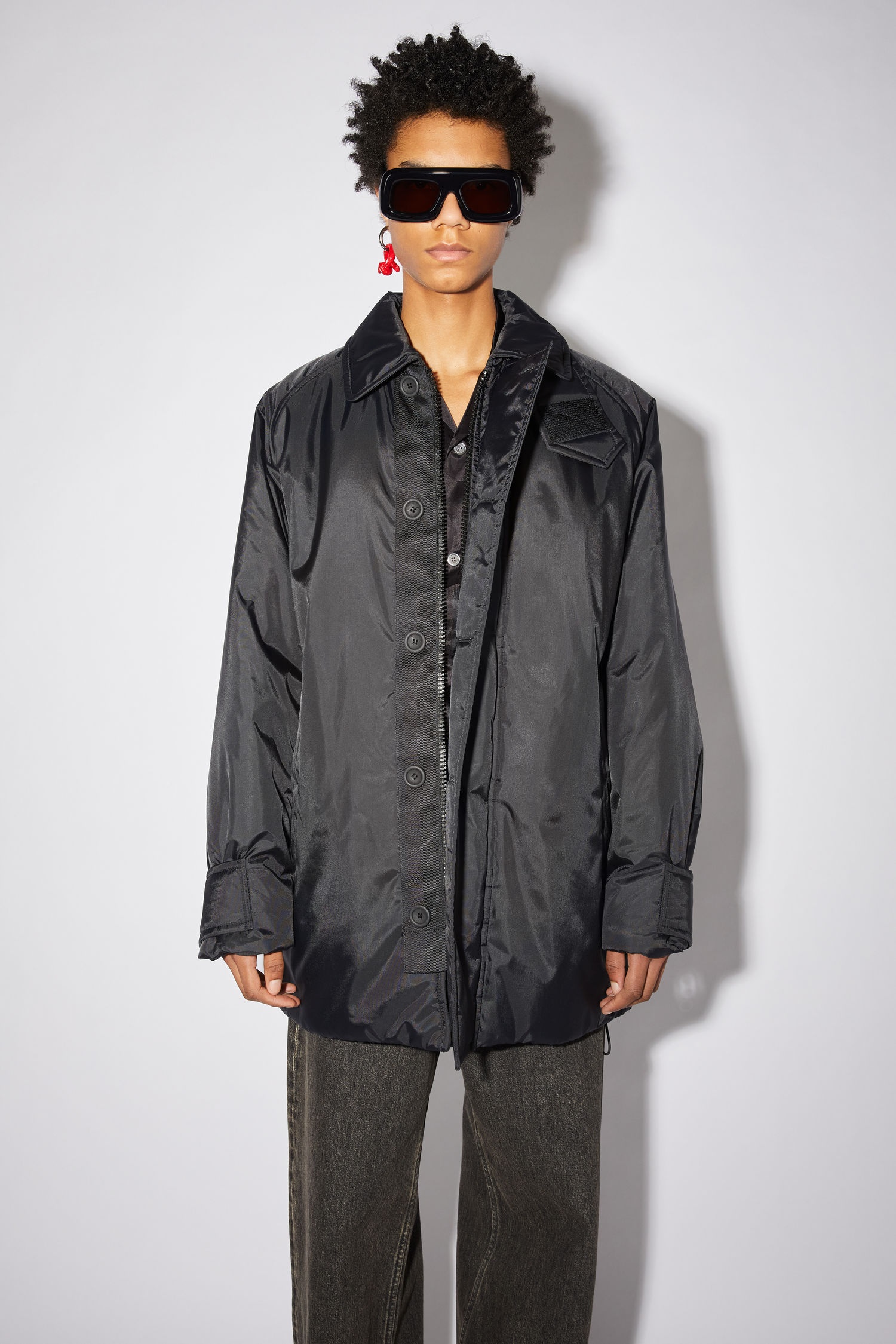 Padded nylon jacket - Black - 6