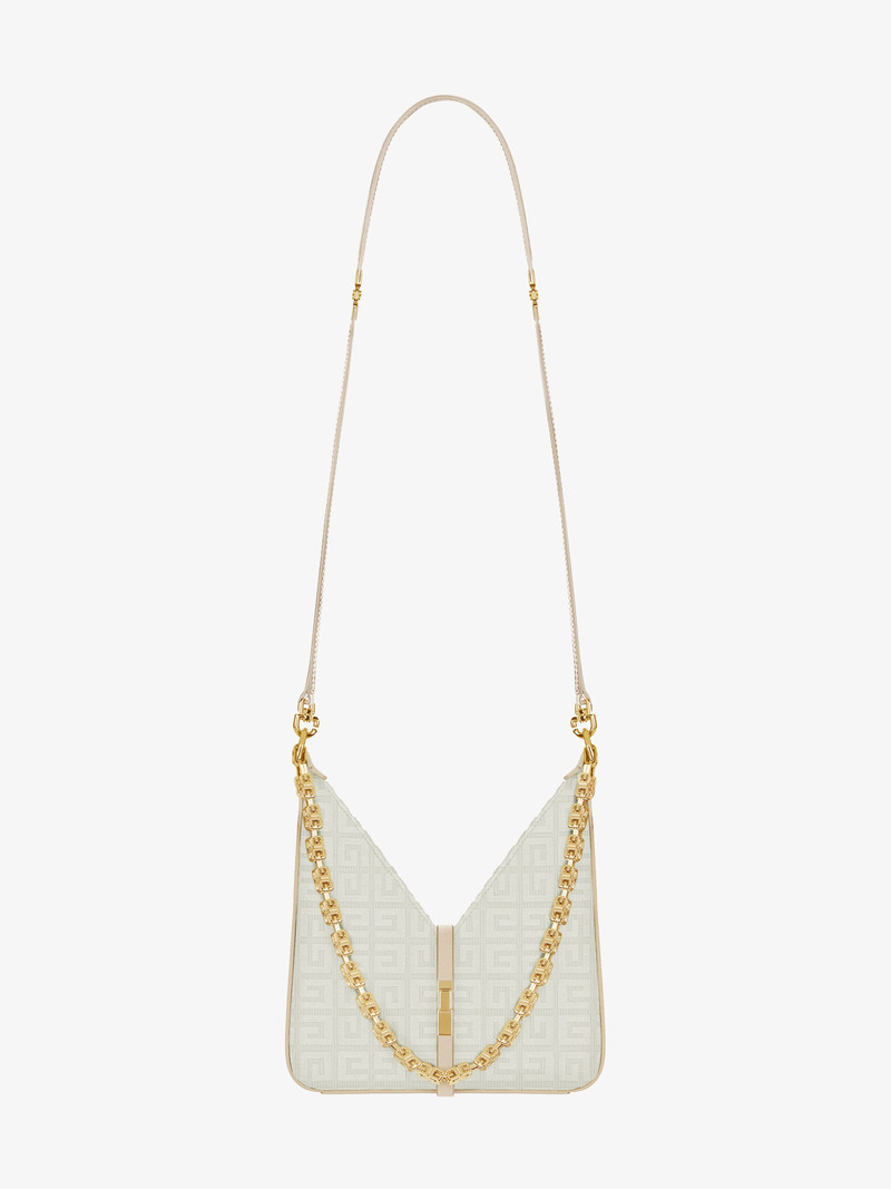 MINI CUT OUT BAG IN 4G EMBROIDERED CANVAS WITH CHAIN 3