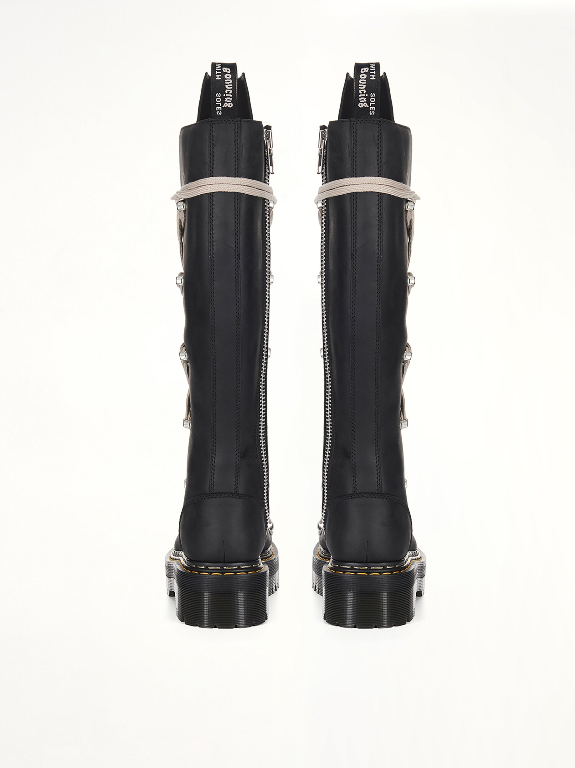 Rick Owens x Dr. Marten 1B60 Quad Sole Pentalace Boots in Black - 5