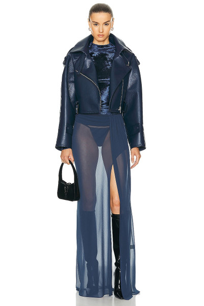 LAPOINTE Lightweight Georgette Asymmetric Waist Maxi Skirt outlook