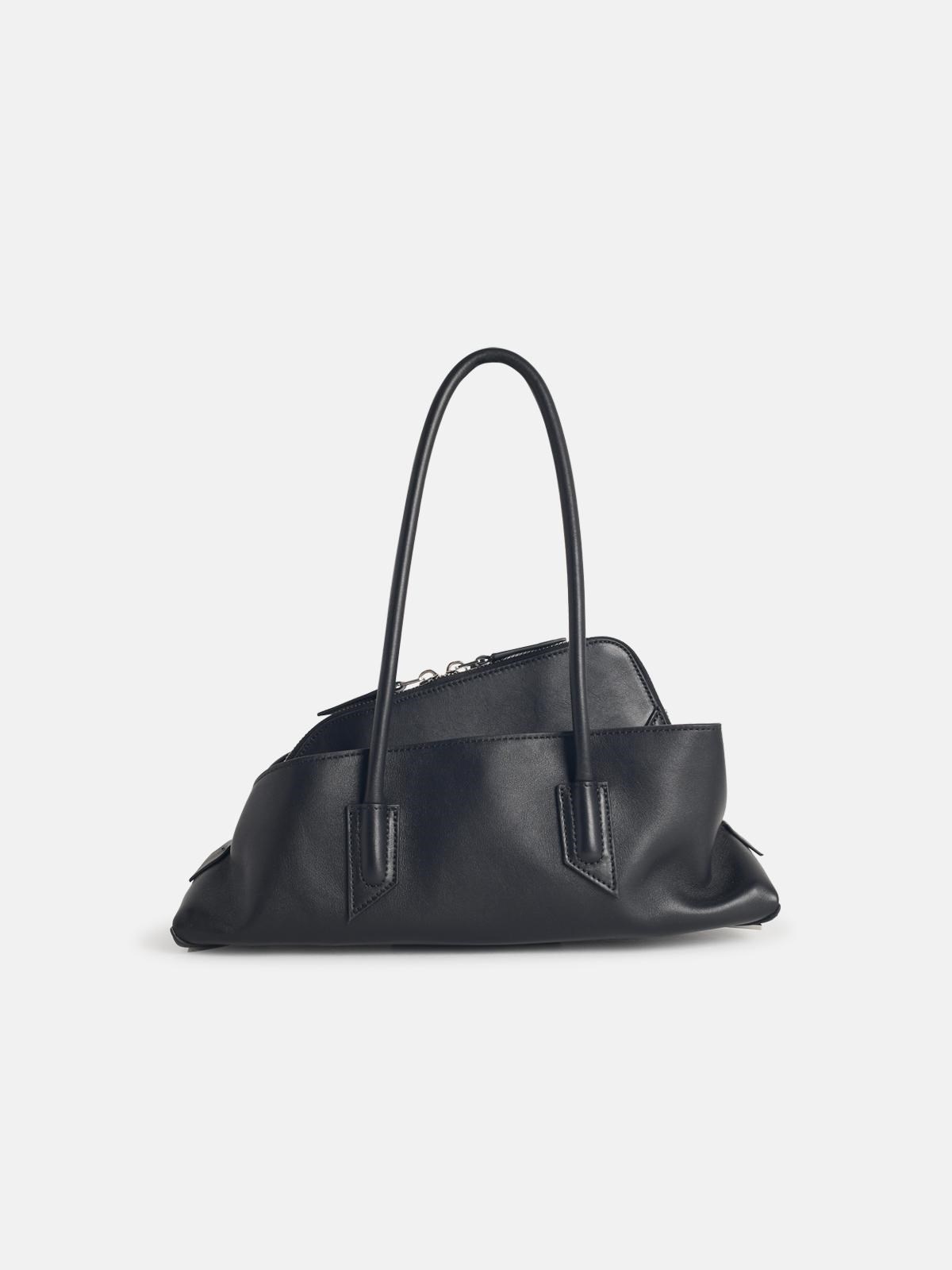'LA PASSEGGIATA' SMALL BLACK LEATHER BAG - 3