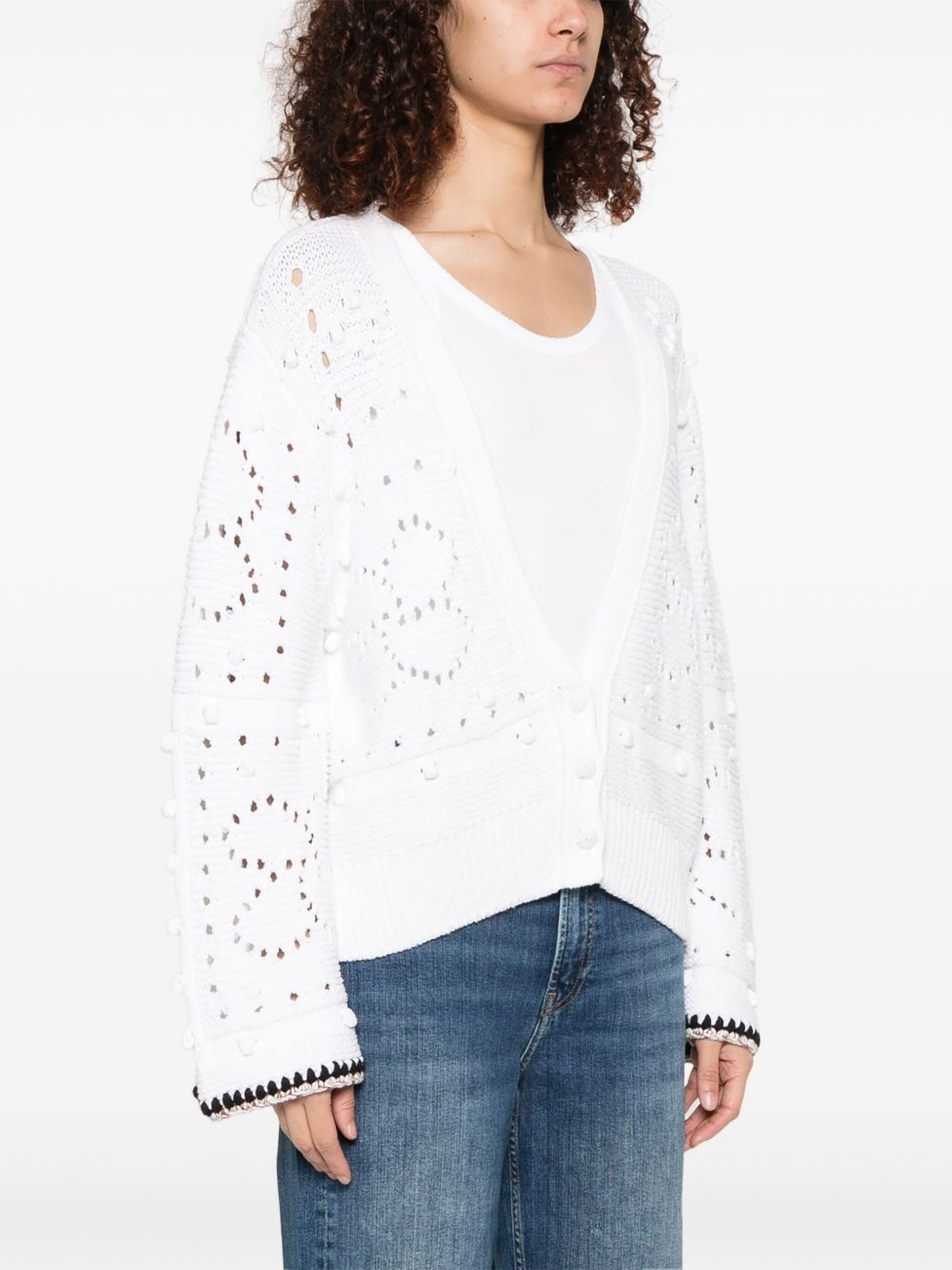 contrast-trim cardigan - 3