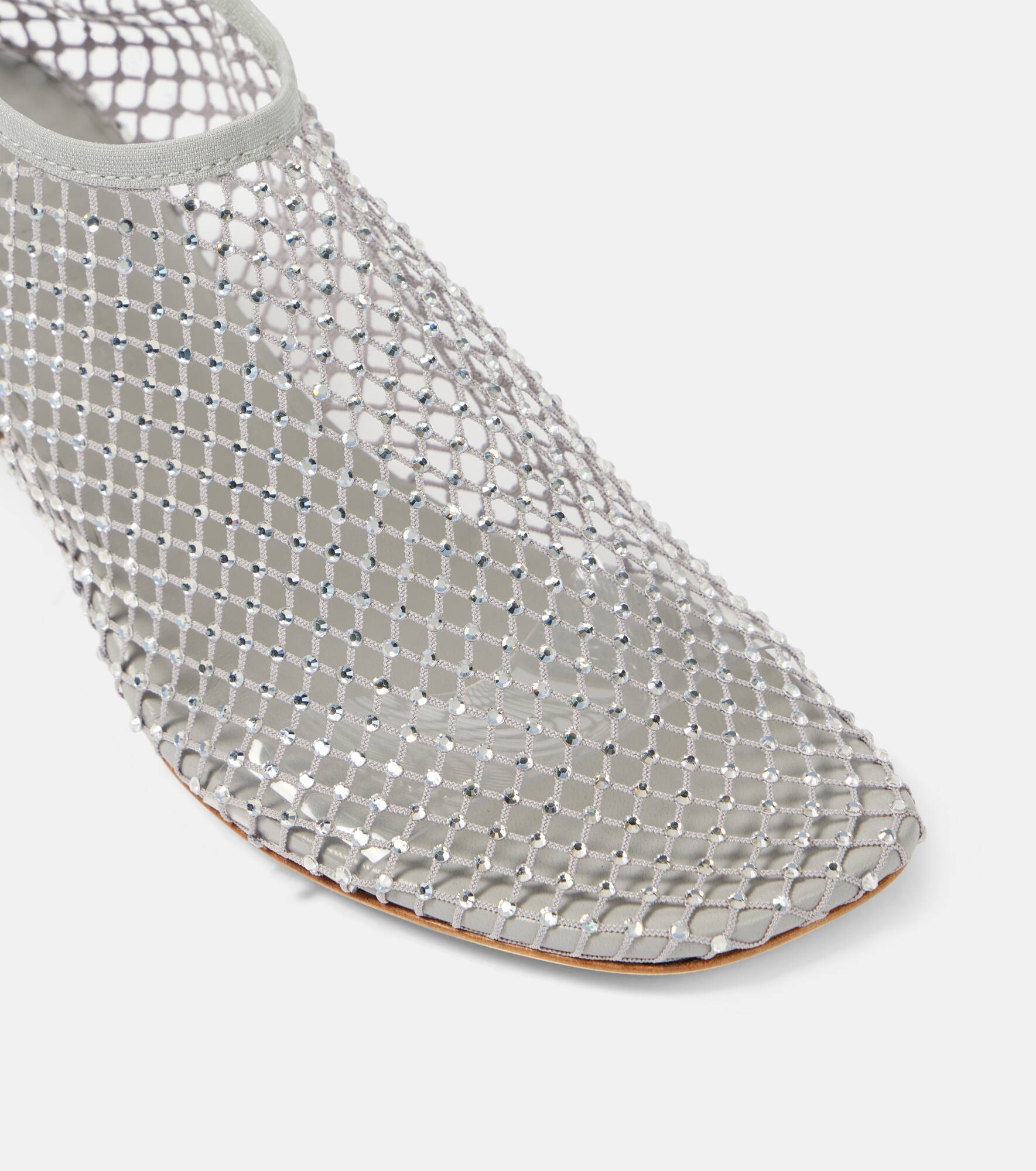 Minette crystal-embellished fishnet pumps - 5