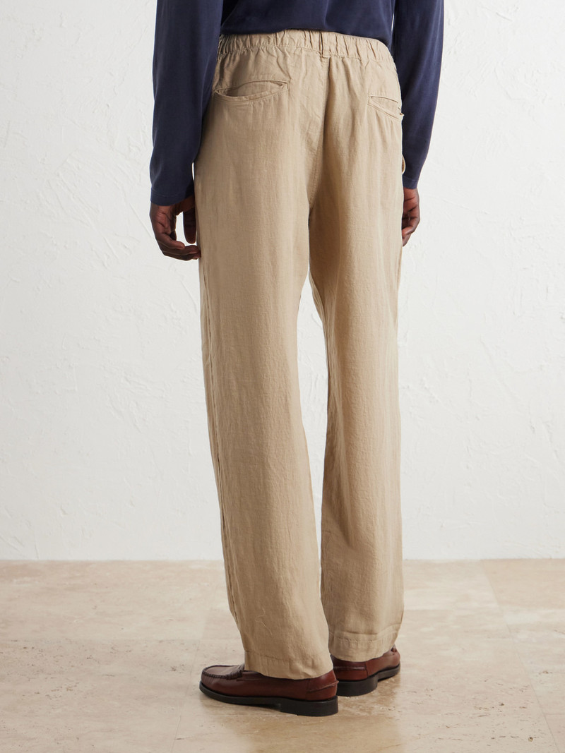 Straight-Leg Pleated Linen Trousers 4