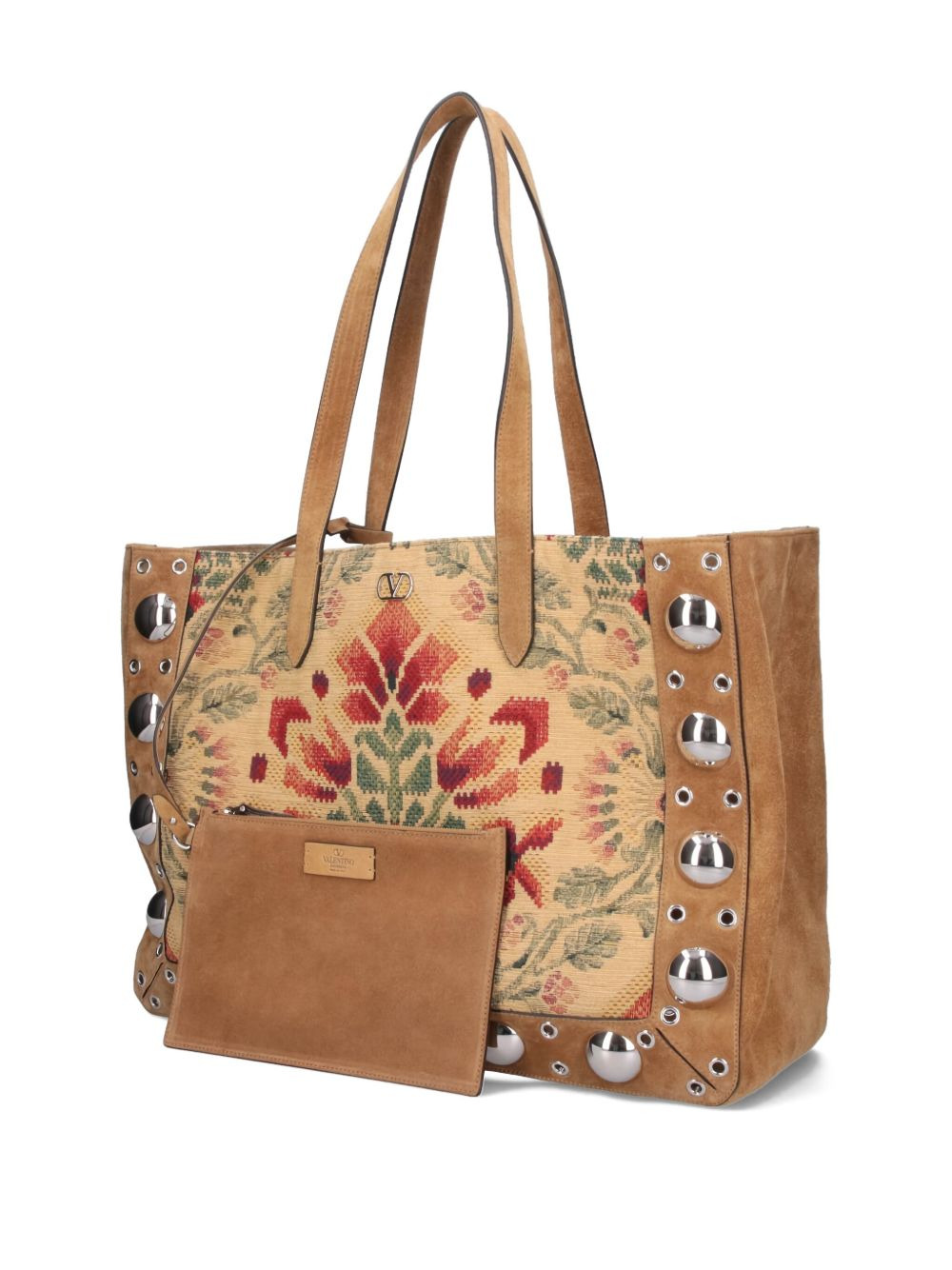 Nellcôte floral-pattern studded tote bag - 3