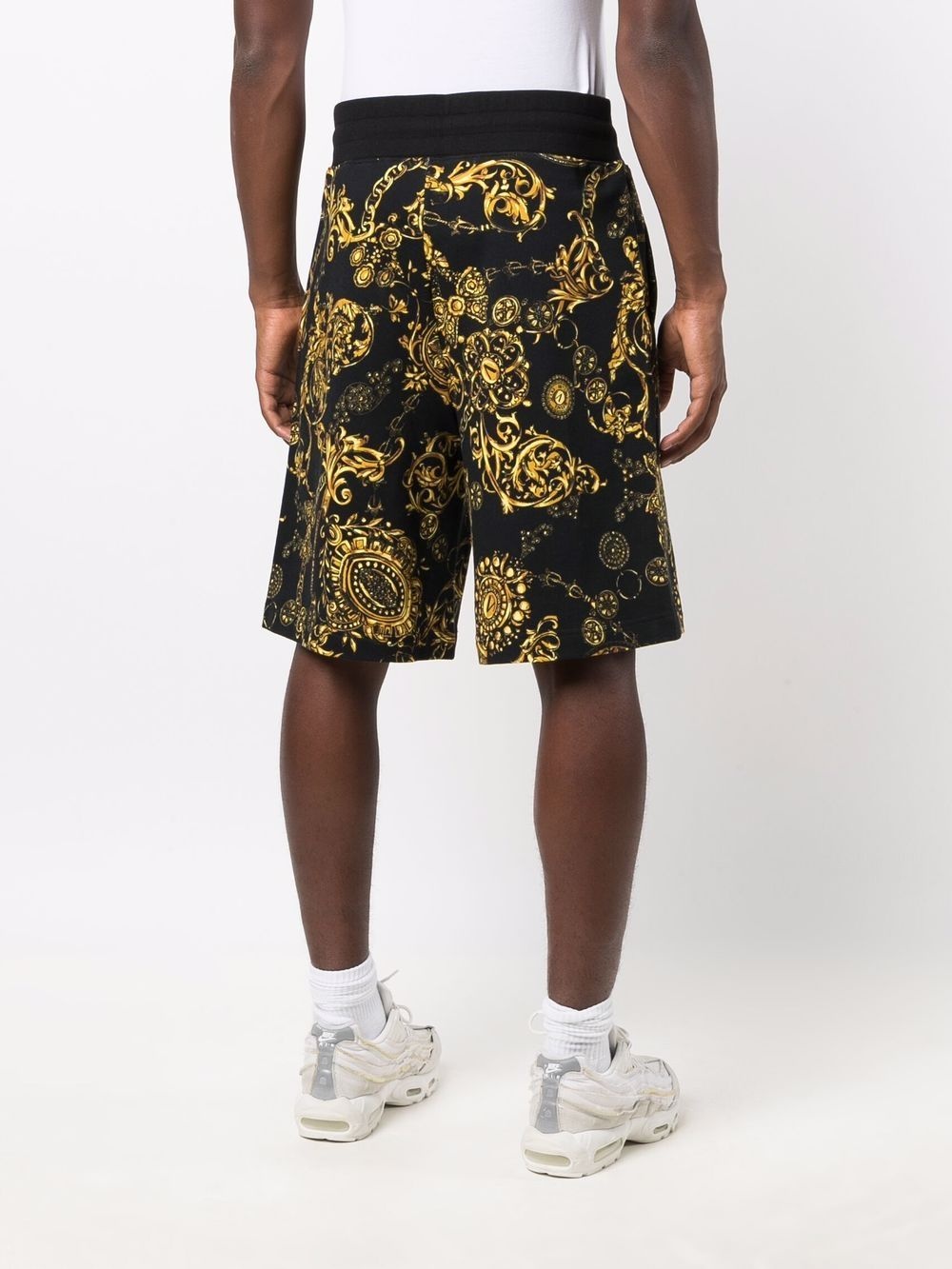 baroque-print track shorts - 4