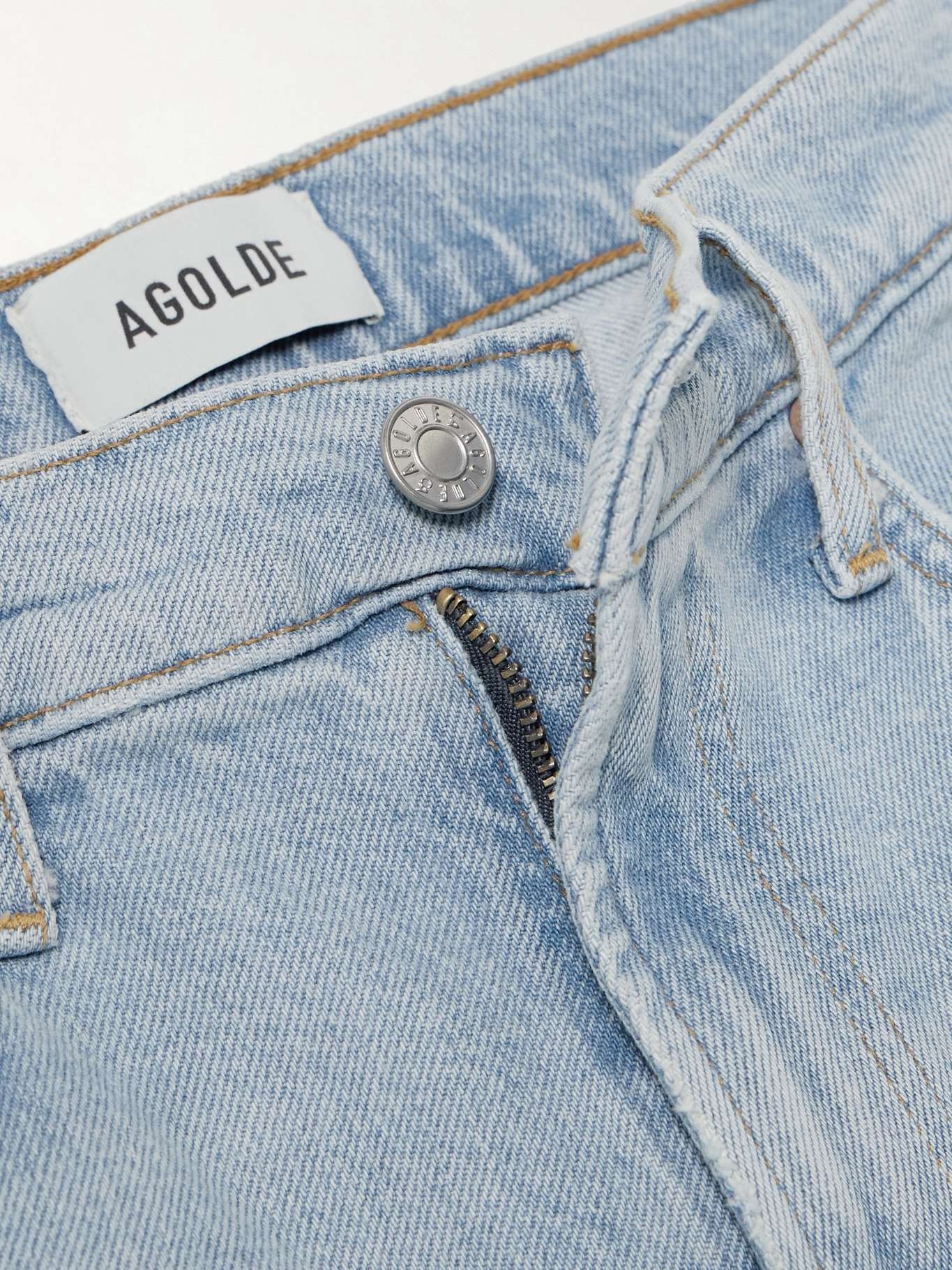 Ren frayed high-rise wide-leg jeans Light denim - 5