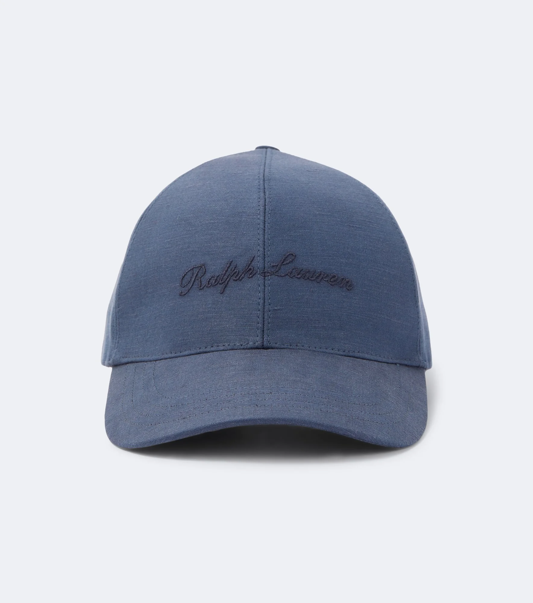 Logo silk and linen baseball cap - 1