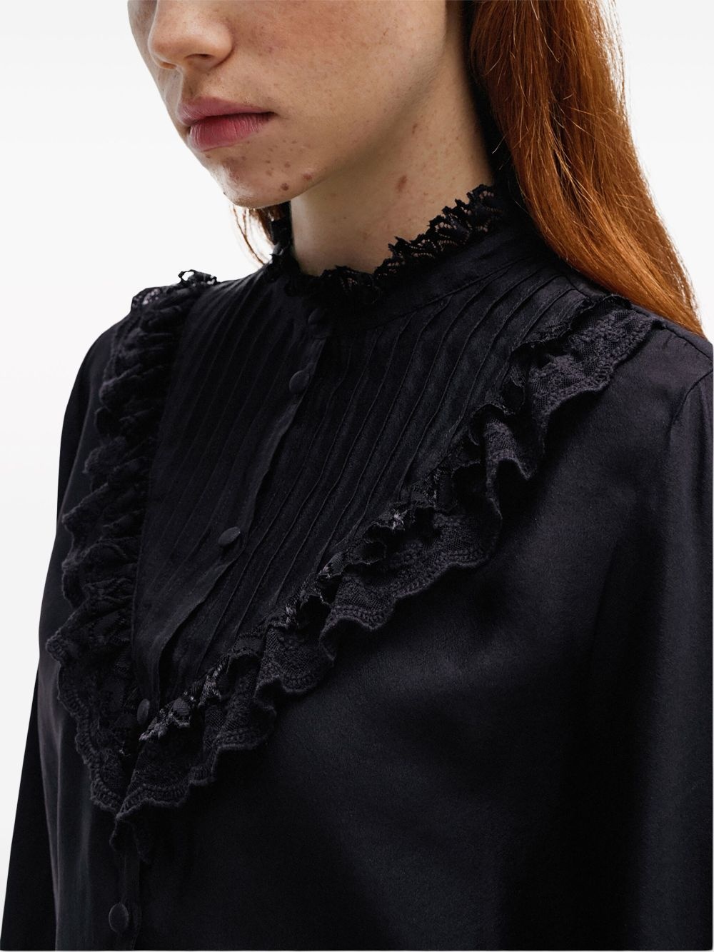 ruffled-trim blouse - 6