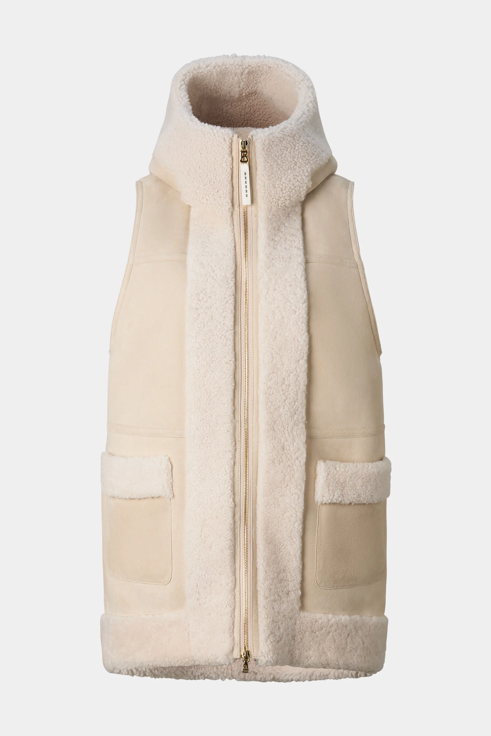 Lona Lambskin Vest in Cream - 1