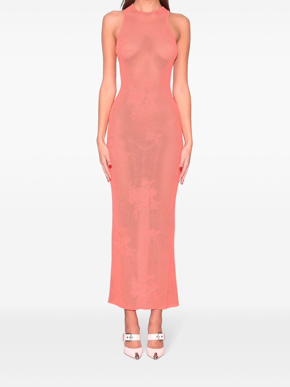 pointelle-knit lace maxi dress - 2