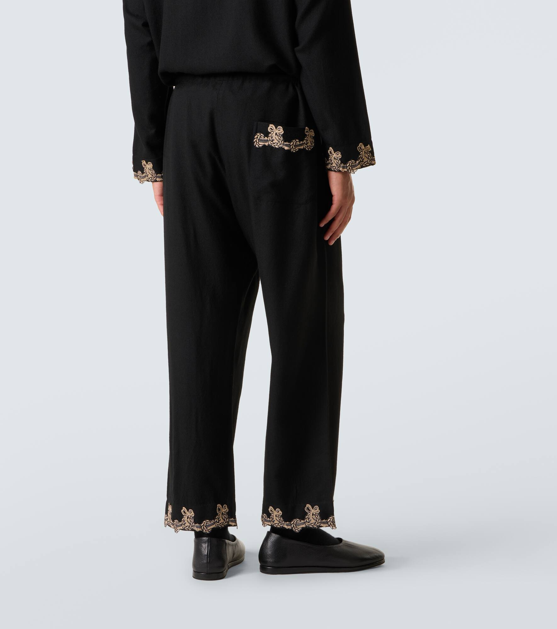 Laurelist wool flannel wide-leg pants - 4