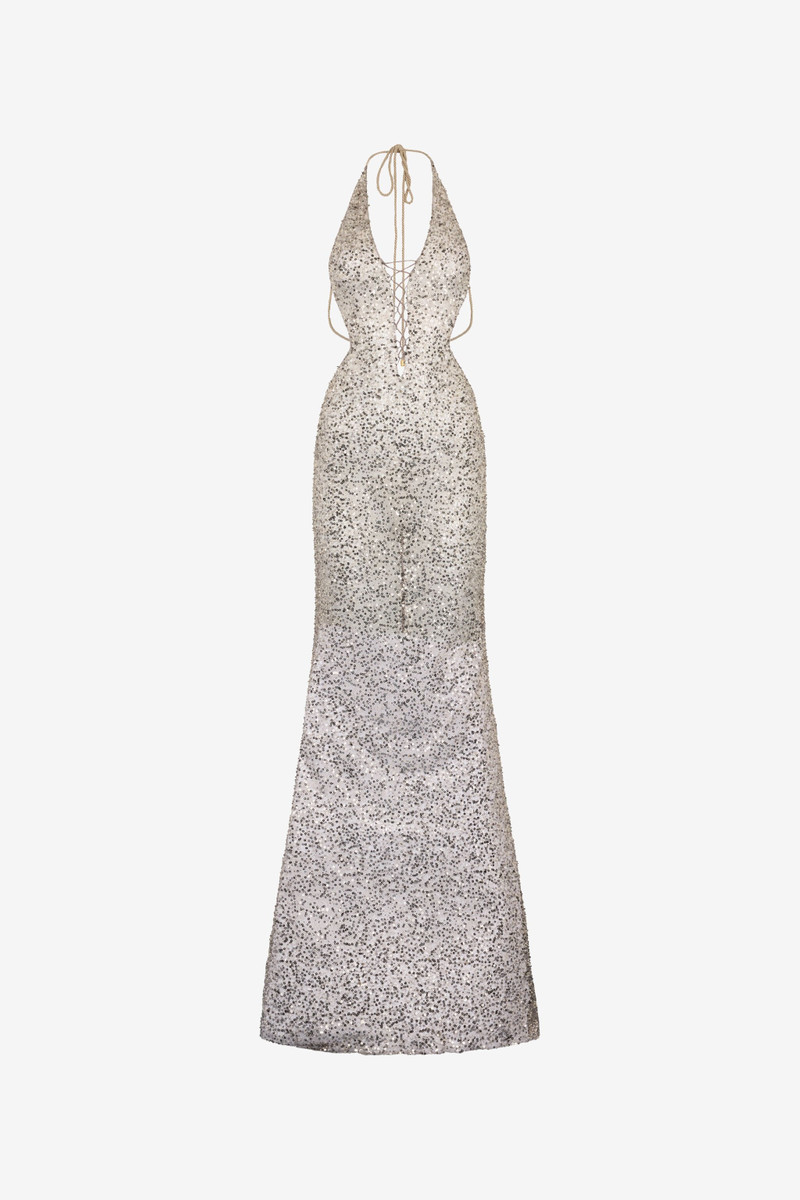 Sequin Halter Neck Maxi Dress 1