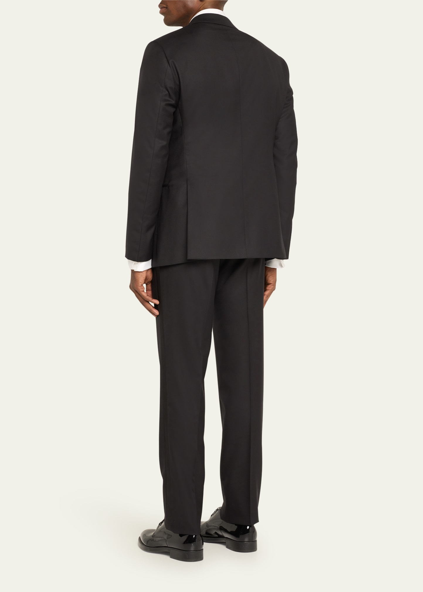 Men's Wool Satin-Lapel Two-Piece Tuxedo Set - 3