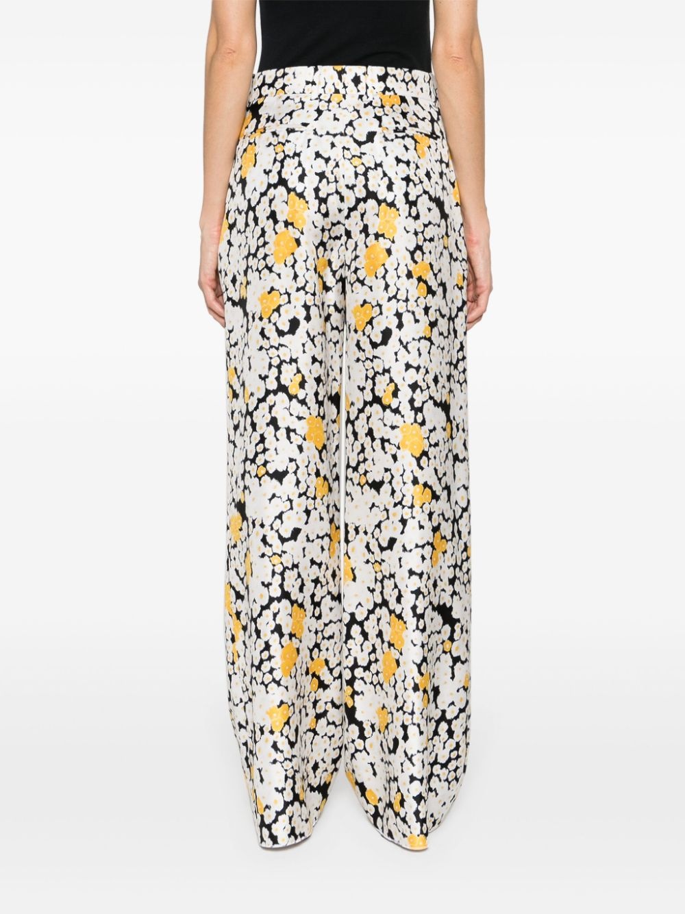 floral wide-leg trousers - 4