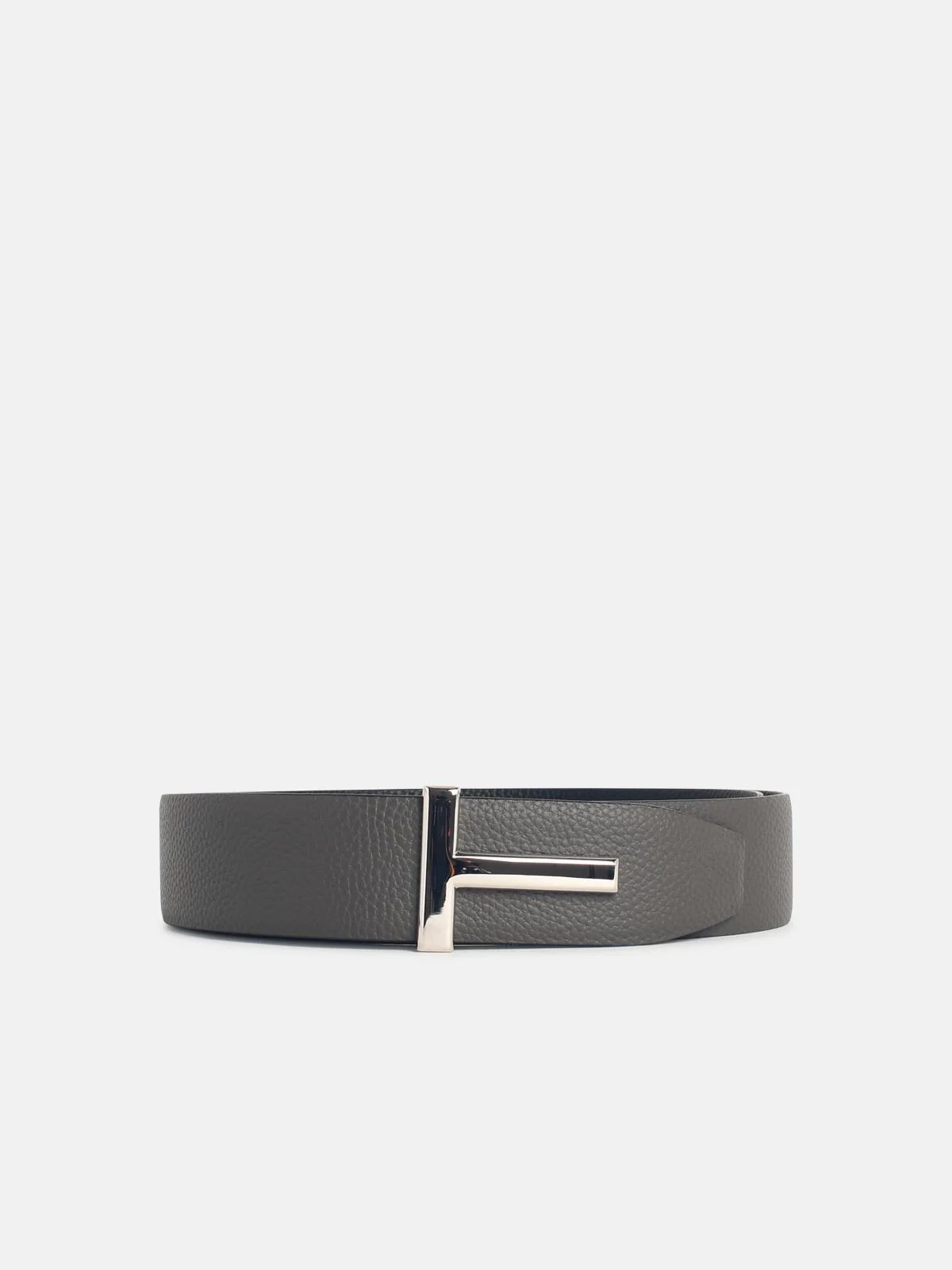 'T ICON' GREY LEATHER BELT - 1