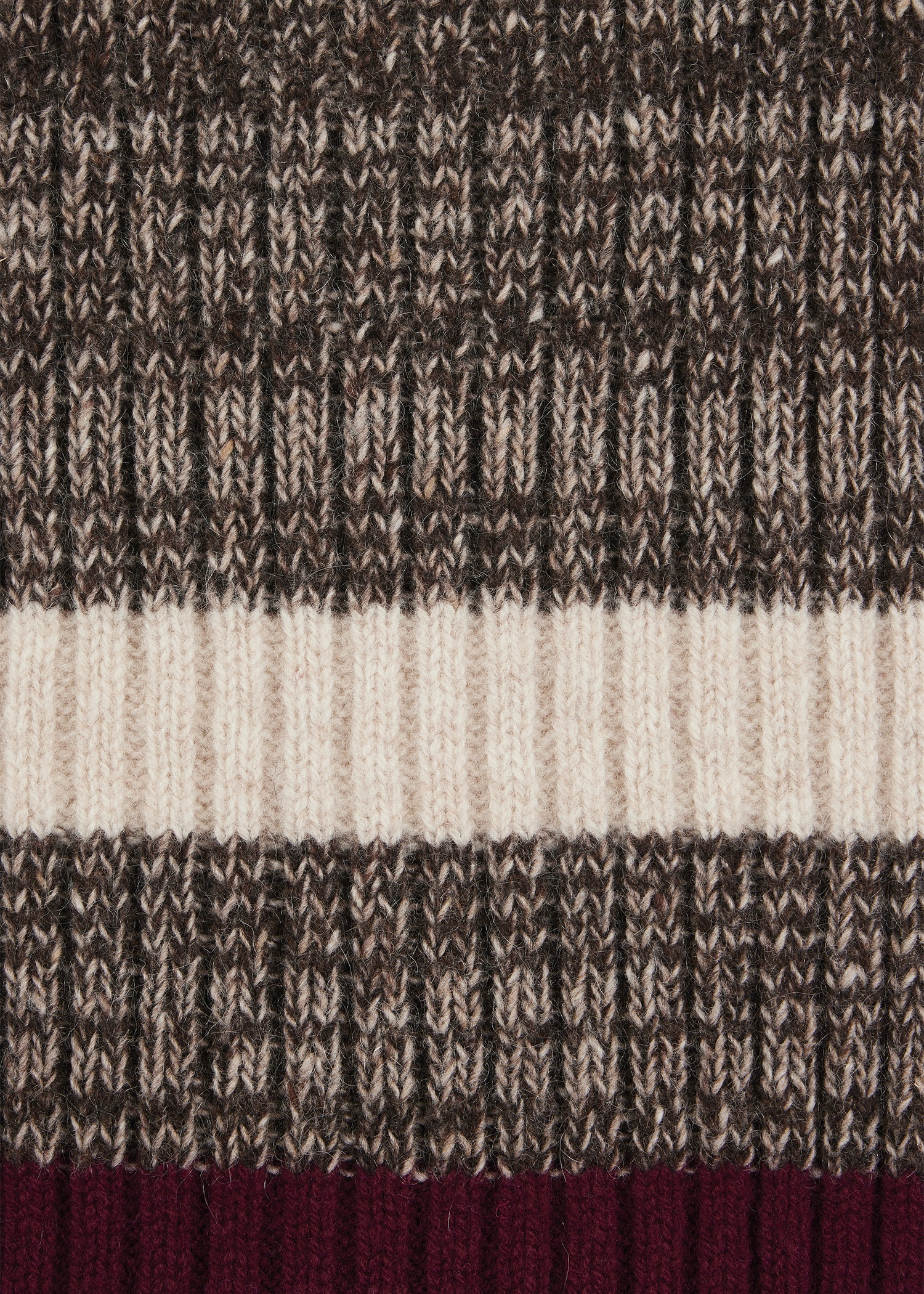 Brown Mohair-Blend Stripe Scarf - 4