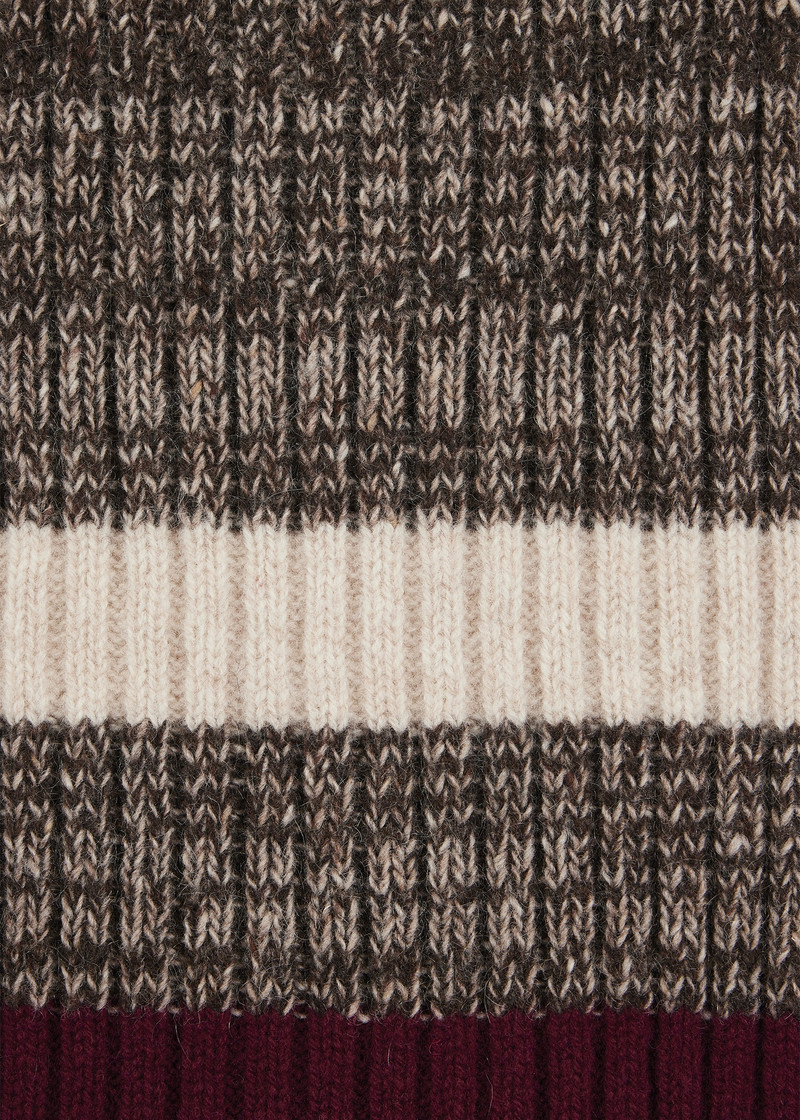 Brown Mohair-Blend Stripe Scarf 4
