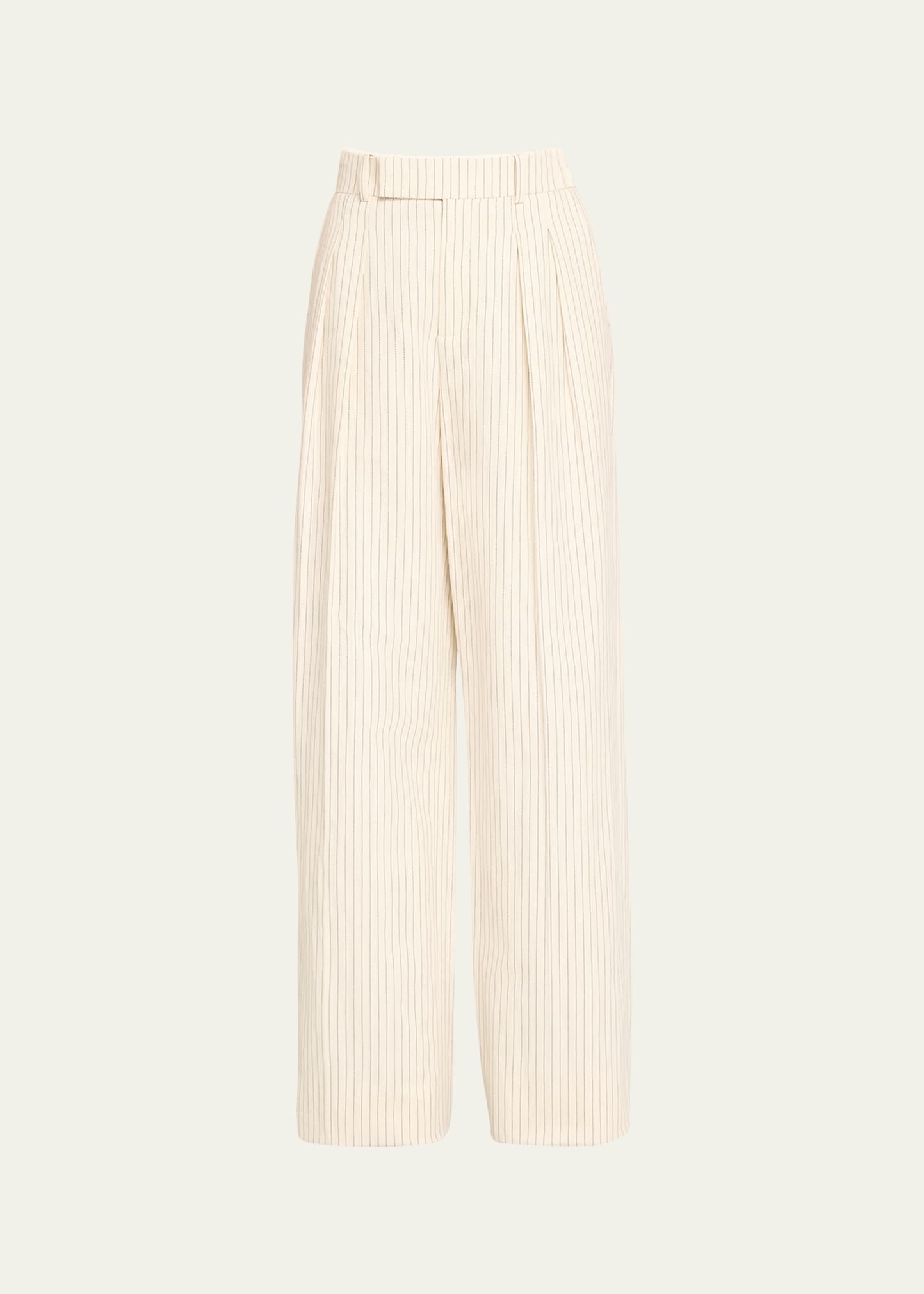 Pleated Mid-Rise Trousers - 1