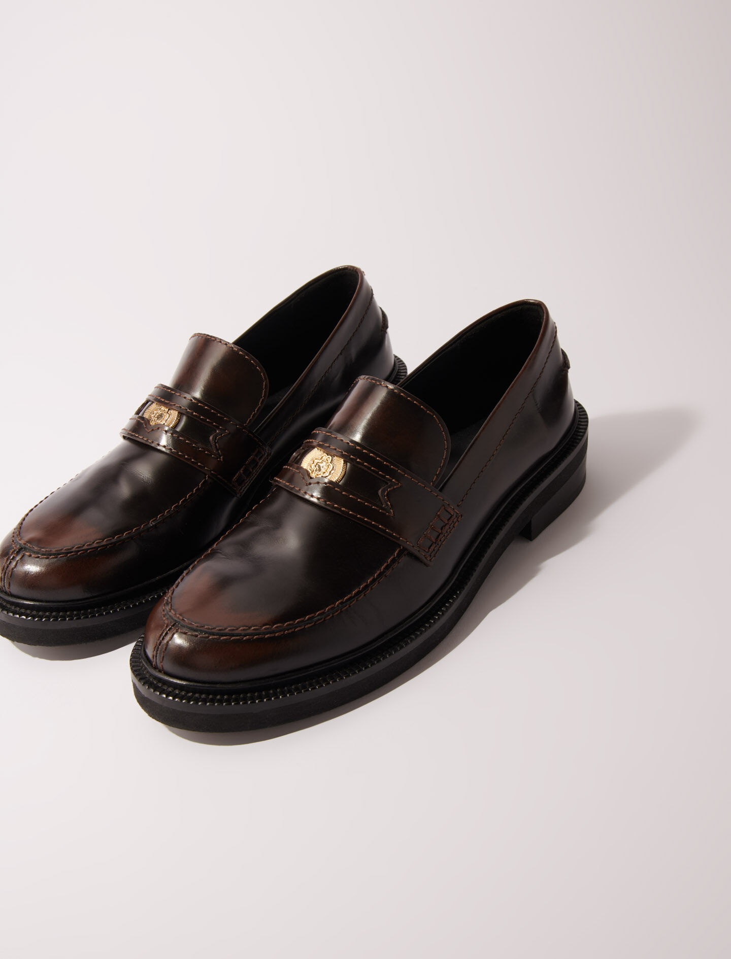 Brushed leather loafers - 2
